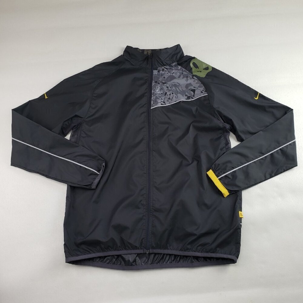 Nike Storm Windbreaker Jacket Men XXL Gray Full Zip Long Sleeve Athletic Vented